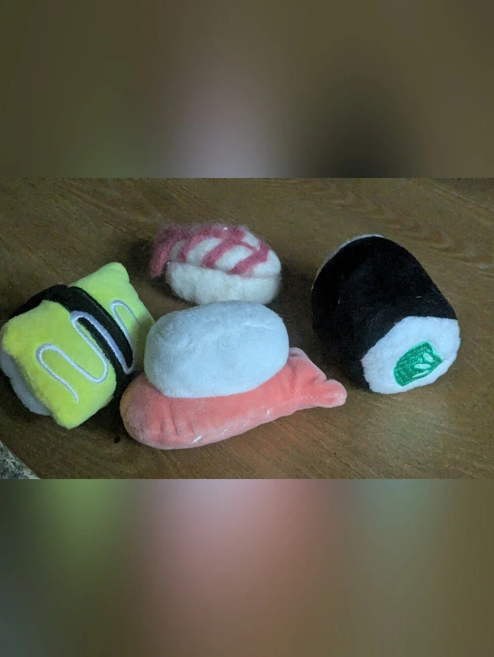 Source Unknown Plush Sushi Cat Toy Set - Pink, Yellow, Black, White